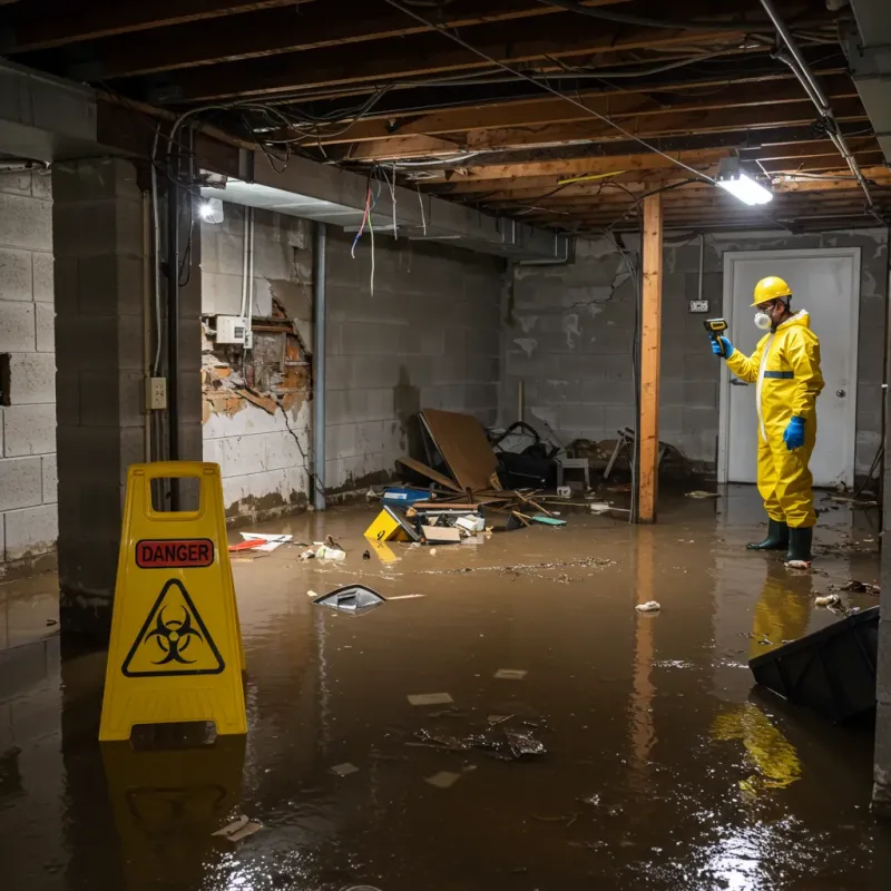 Flooded Basement Electrical Hazard in Linden, TX Property